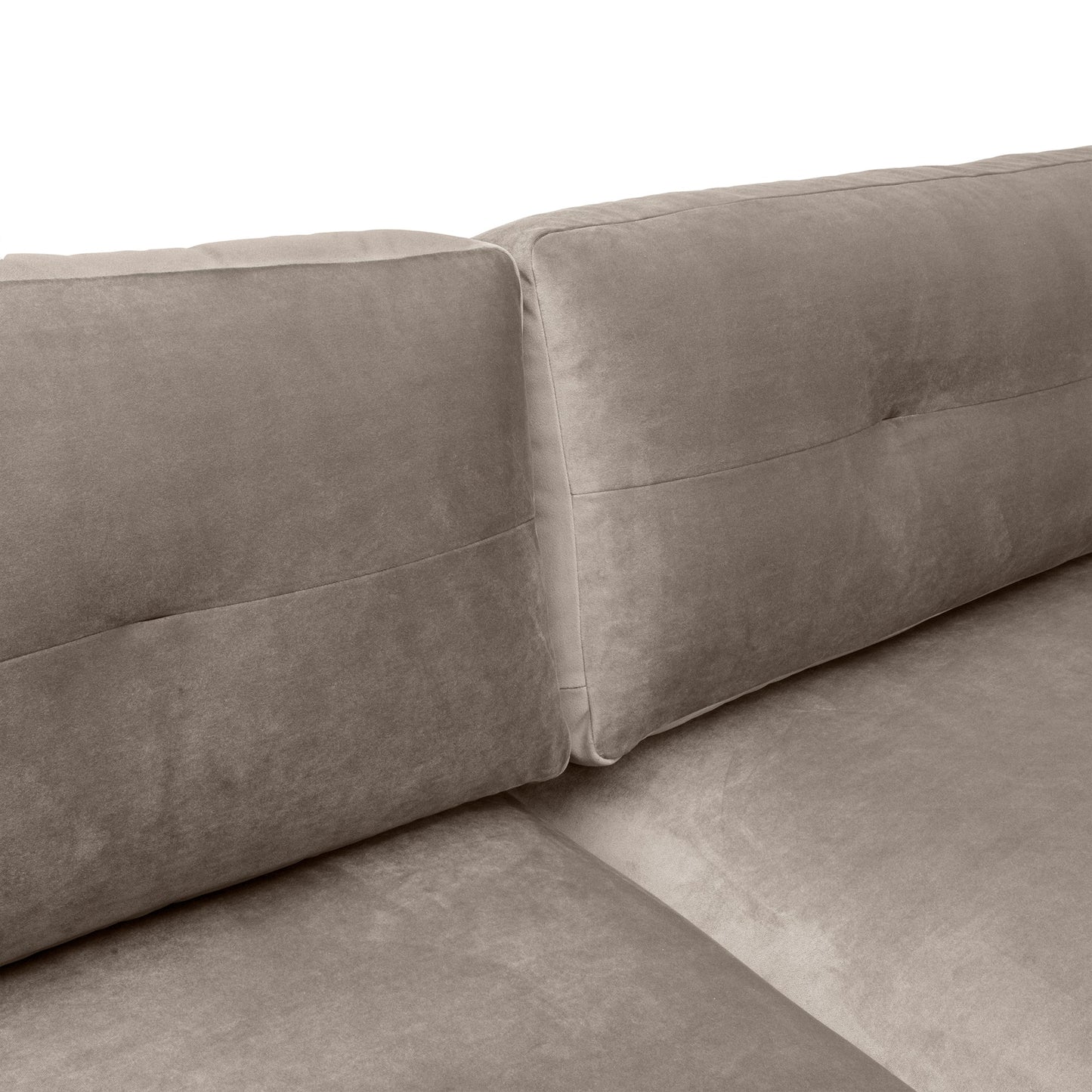 Michalina 84" Fossil Gray Velvet Sofa with Black Metal Legs