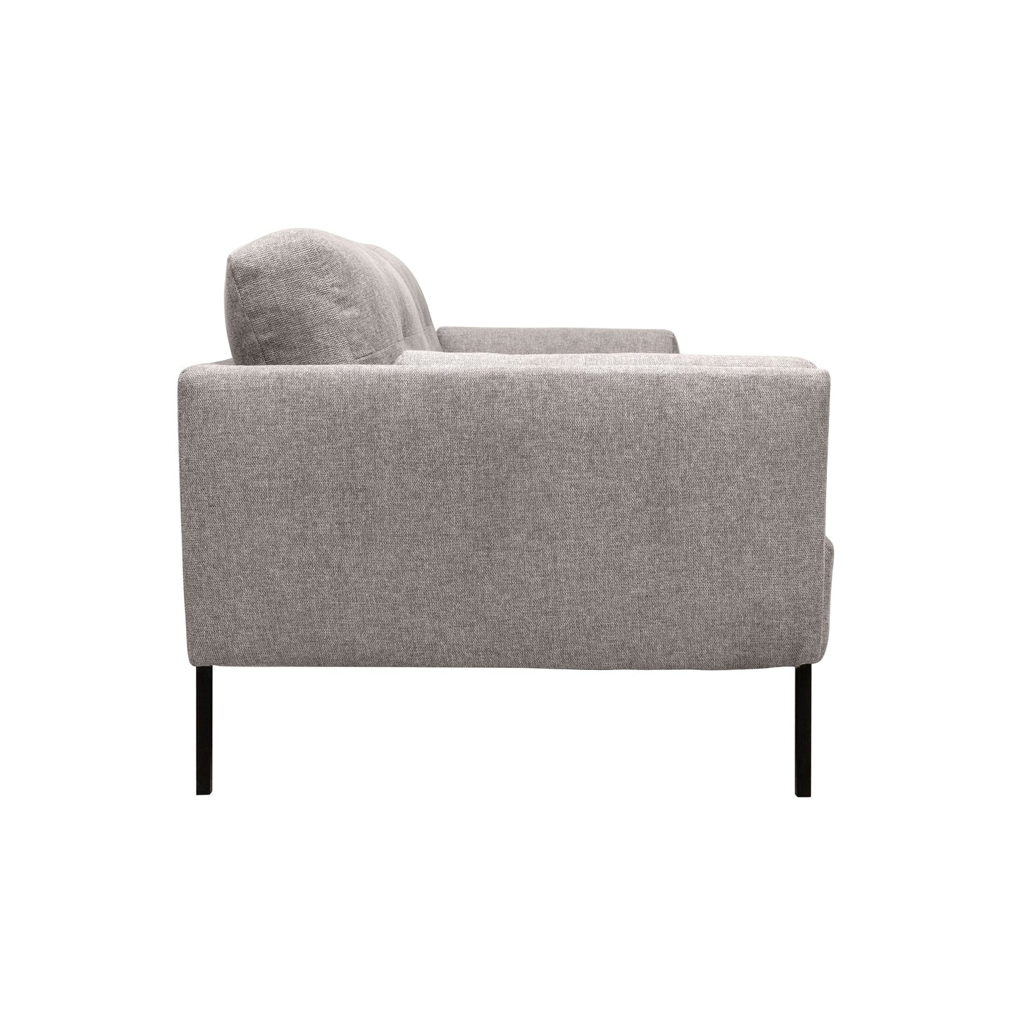 Michalina 84" Gray Fabric Sofa with Black Metal Legs