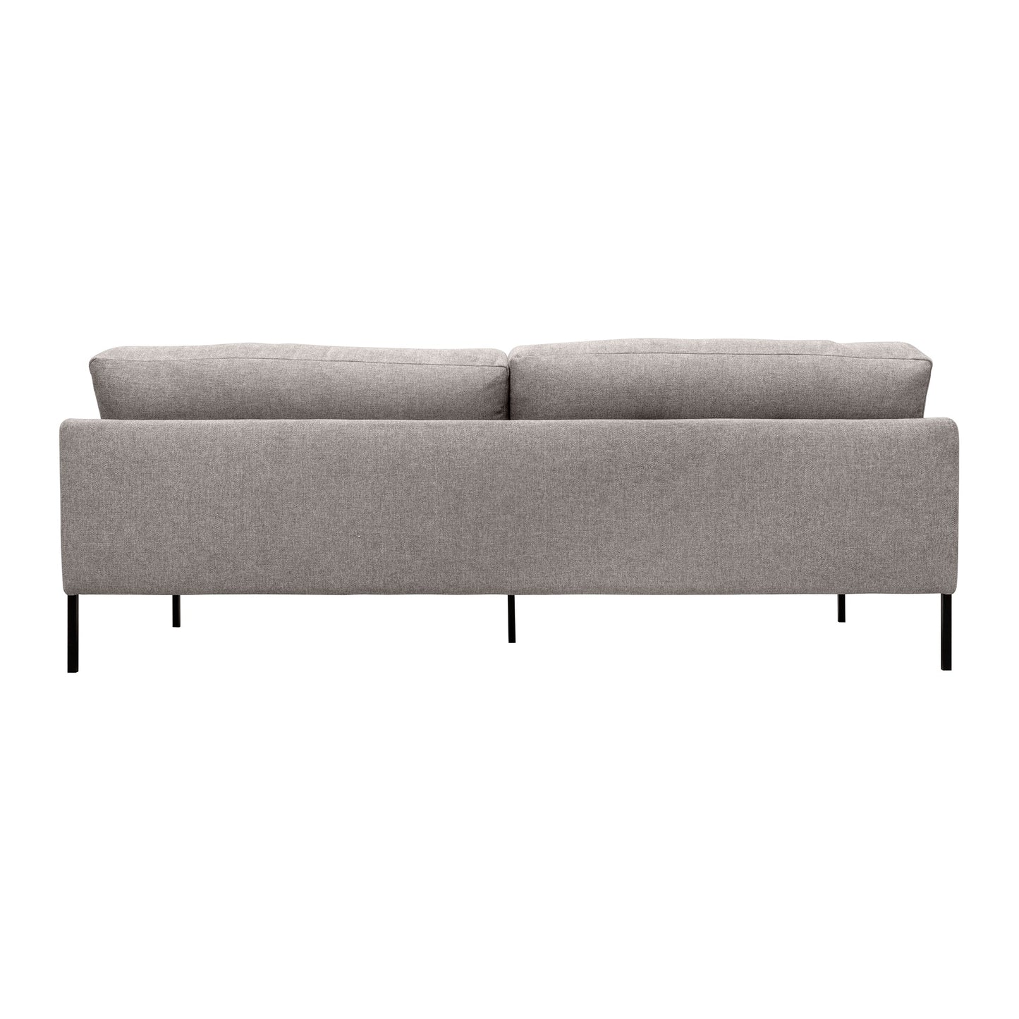 Michalina 84" Gray Fabric Sofa with Black Metal Legs