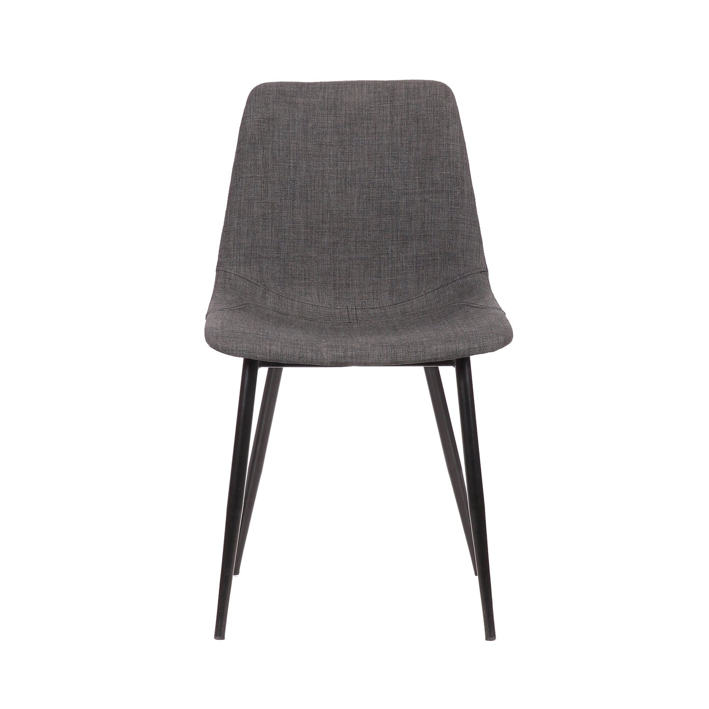 Monte Contemporary Dining Chair in Charcoal Fabric with Black Metal Legs