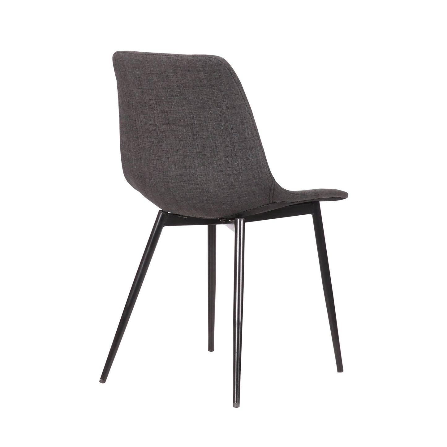 Monte Contemporary Dining Chair in Charcoal Fabric with Black Metal Legs