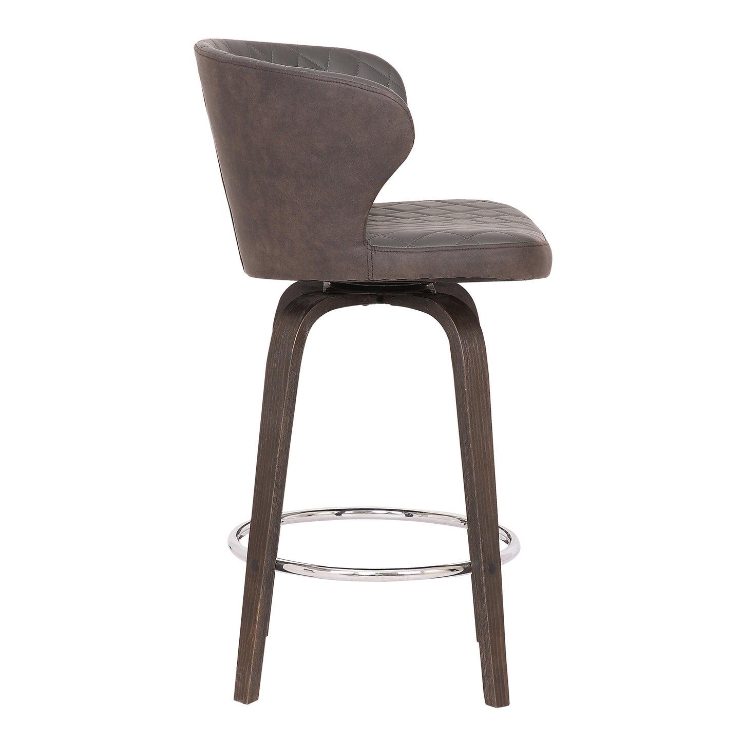 Mynette 30" Swivel Brown Faux Leather Bar Stool