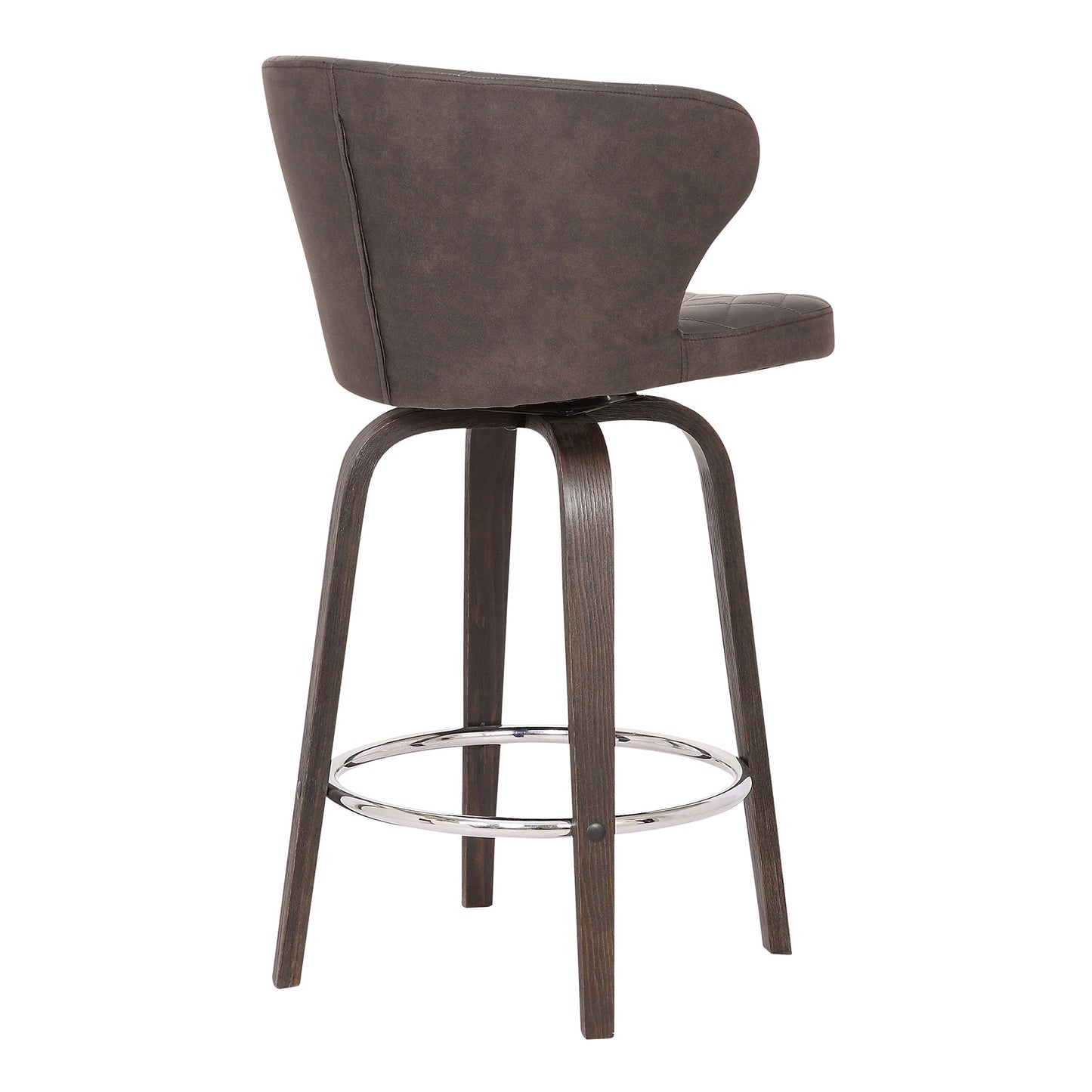 Mynette 30" Swivel Brown Faux Leather Bar Stool