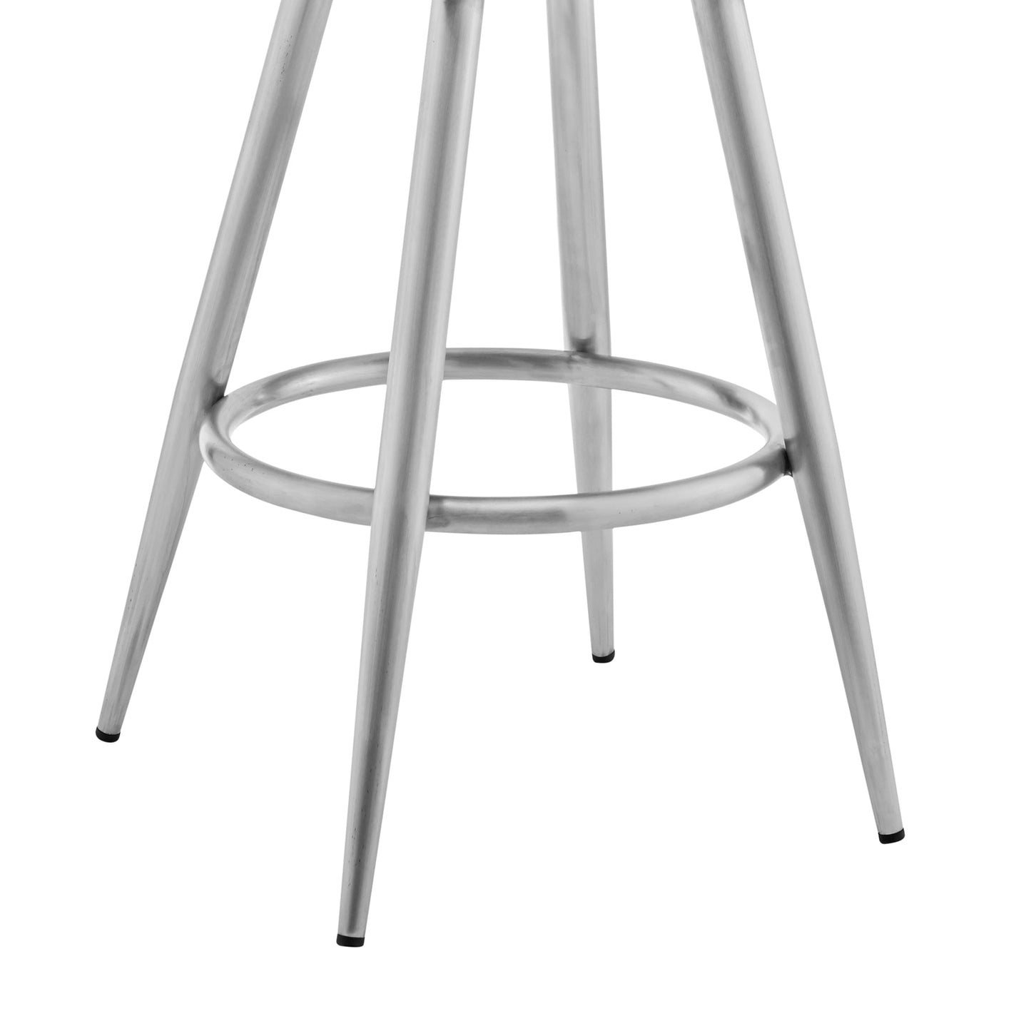 Maxen 26" Gray Faux Leather and Brushed Stainless Steel Swivel Bar Stool