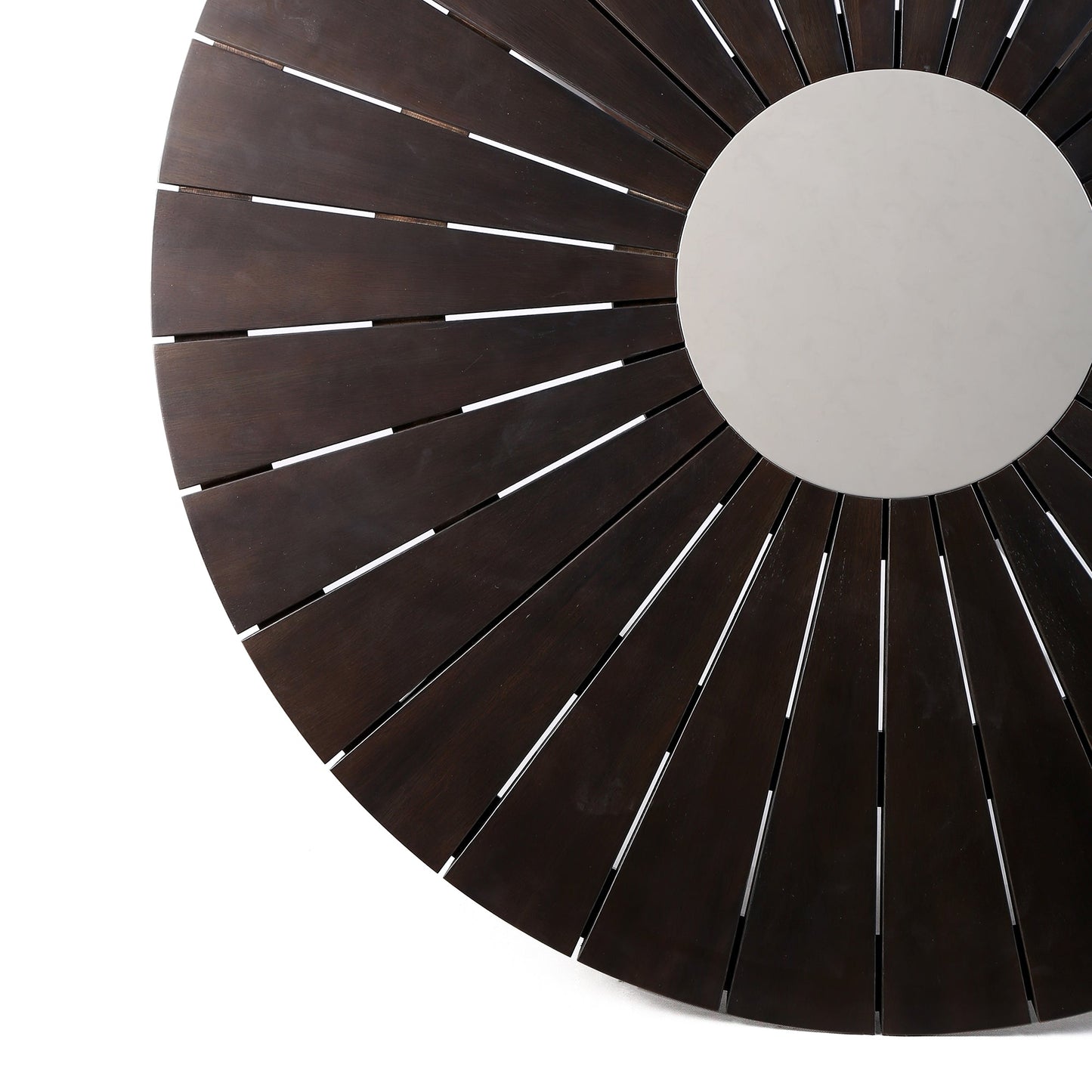 Oasis Outdoor Dark Eucalyptus Wood and Concrete Round Dining Table