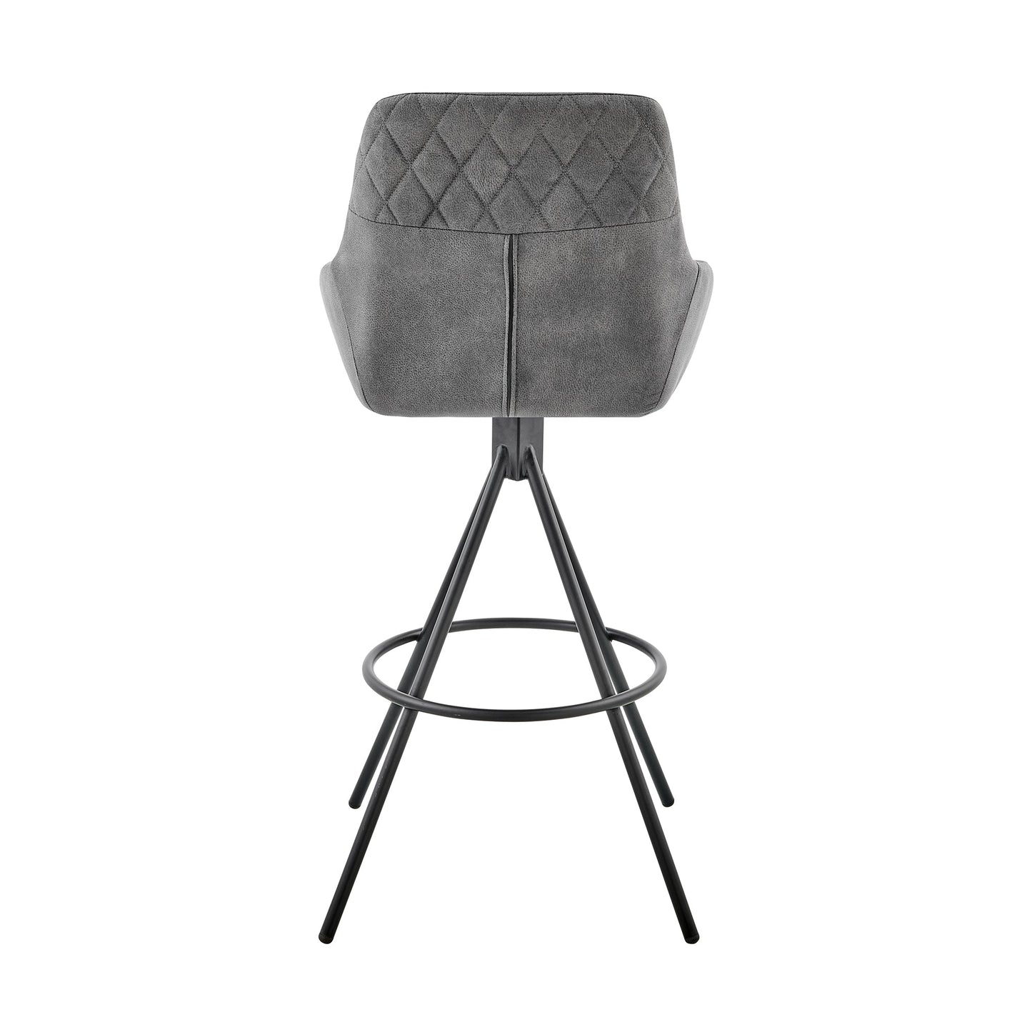 Odessa 26" Counter Height Bar Stool in Charcoal Fabric and Black Finish