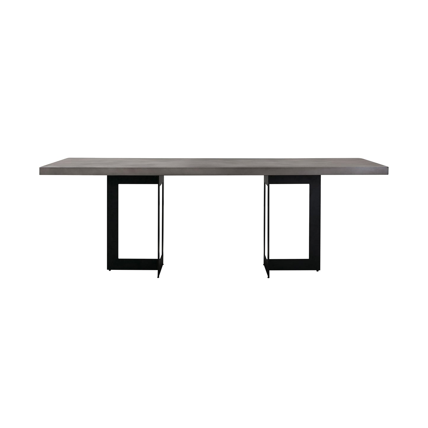 Odet Rectangular 87" Dining Table in Concrete and Black Metal