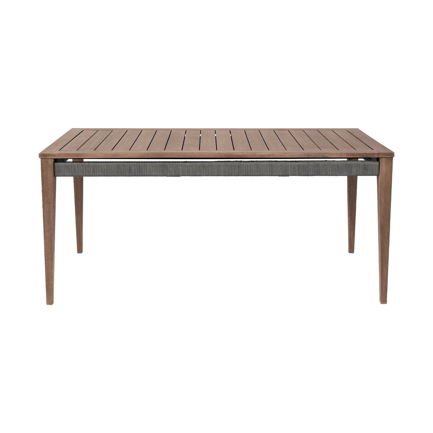 Orbit Outdoor Patio Dining Table in Weathered Eucalyptus Wood