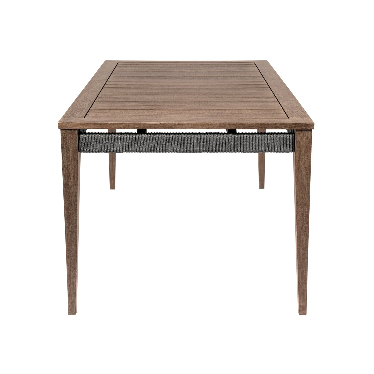 Orbit Outdoor Patio Dining Table in Weathered Eucalyptus Wood