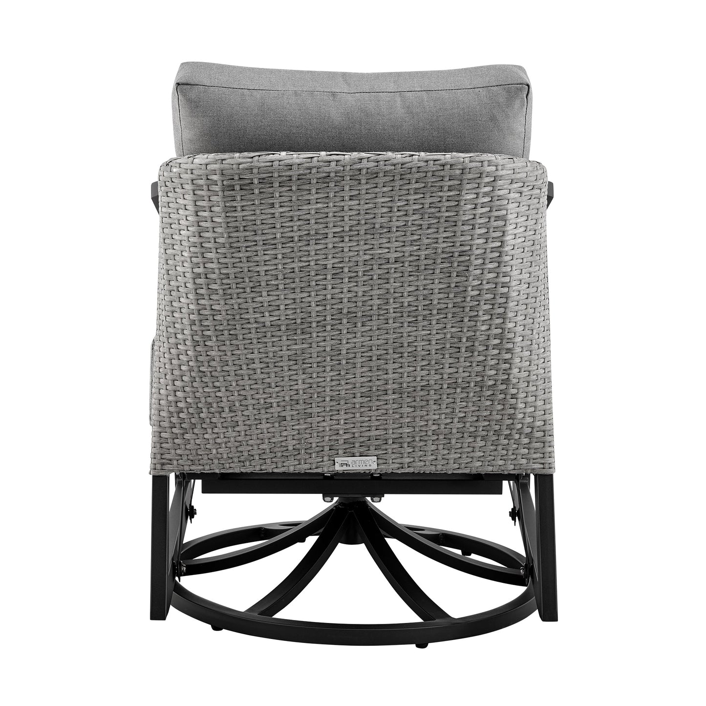 Palma Outdoor Patio Swivel Lounge Chair in Aluminum with Gray Cushions