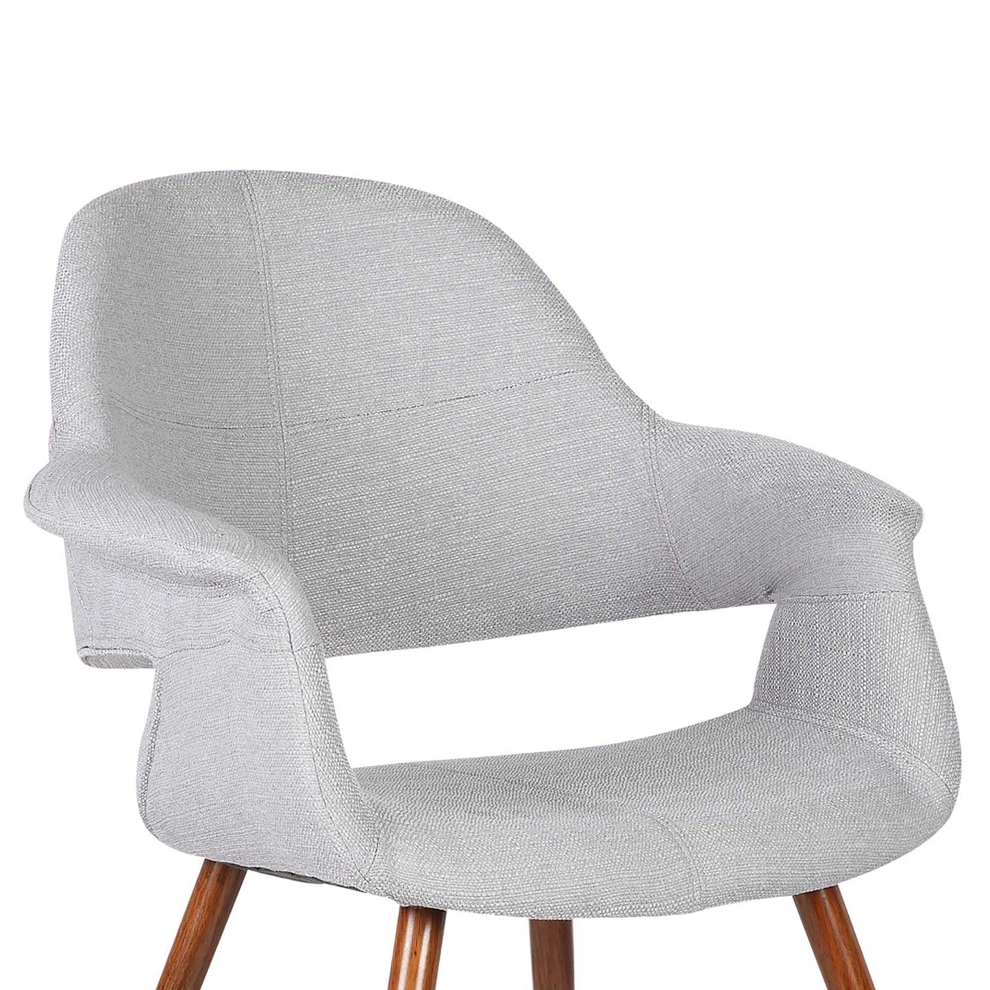 Phoebe Mid-Century Dining Chair in Walnut Finish and Gray Fabric