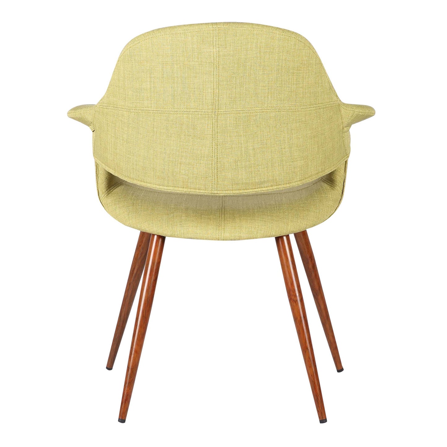 Phoebe Mid-Century Dining Chair in Walnut Finish and Green Fabric