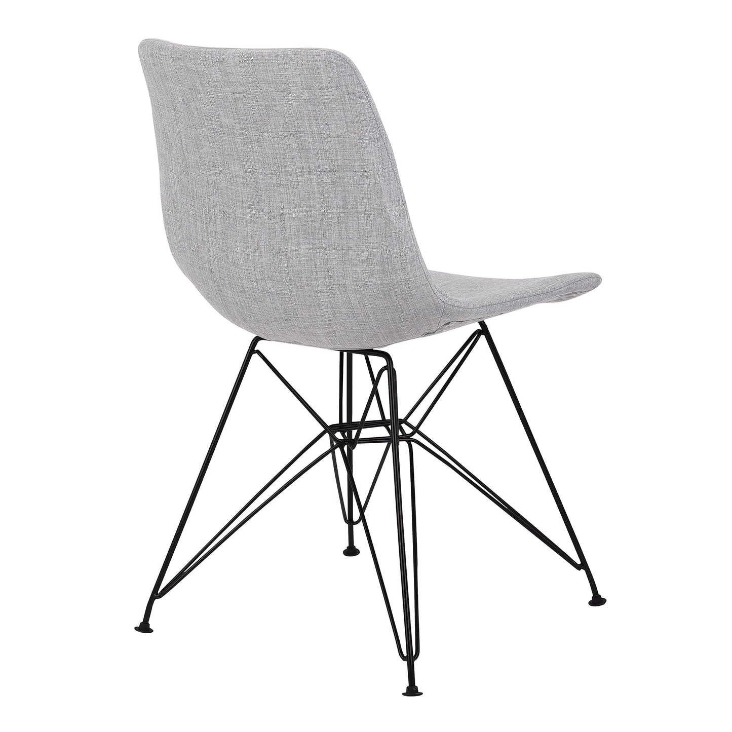 Palmetto Contemporary Dining Chair in Gray Fabric with Black Metal Legs