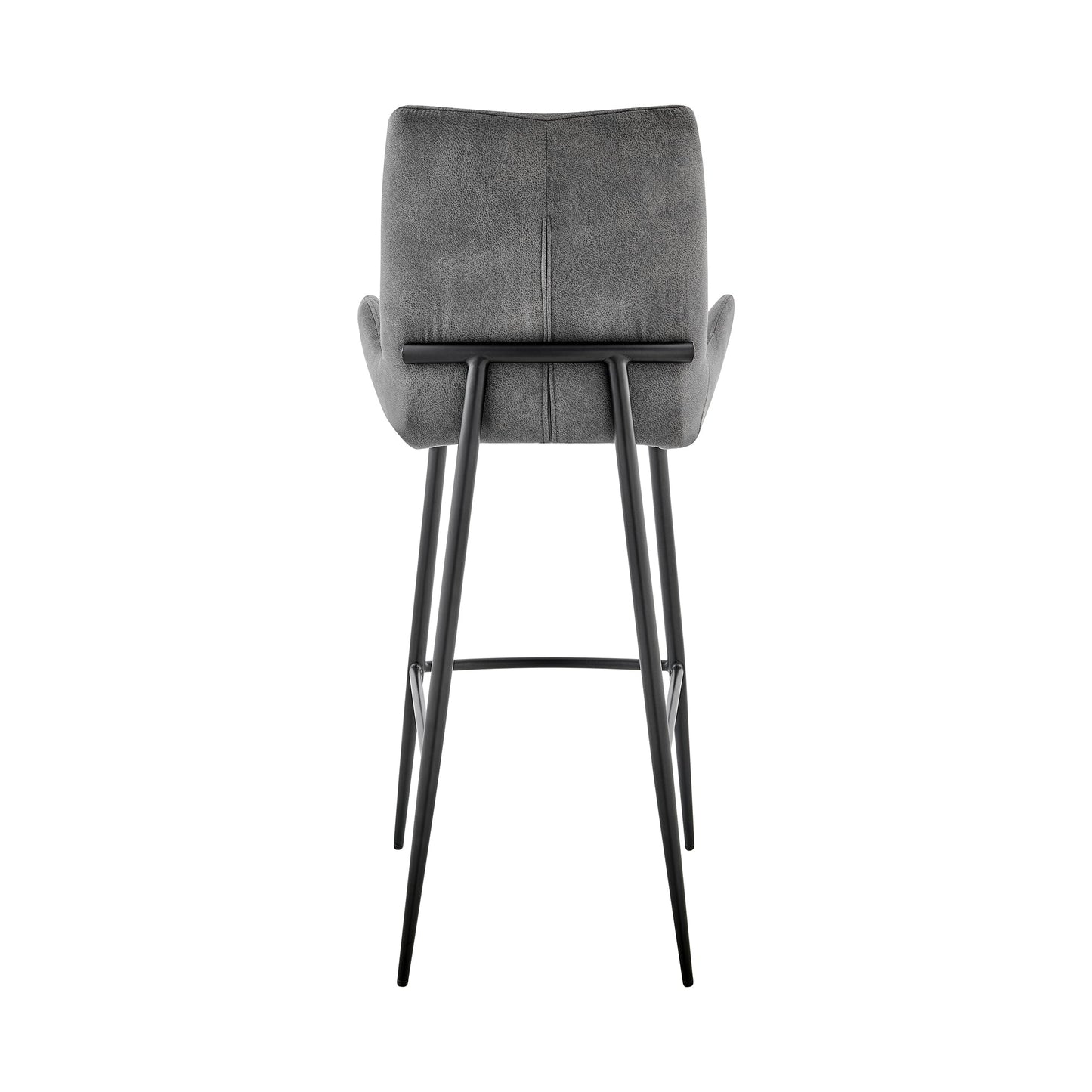 Panama 26" Counter Height Bar Stool in Charcoal Fabric and Black Finish