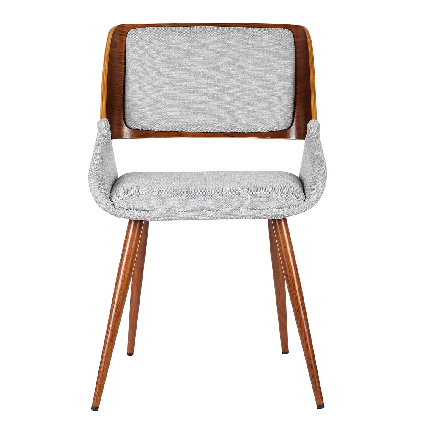 Panda Mid-Century Dining Chair Walnut Finish and Gray Fabric