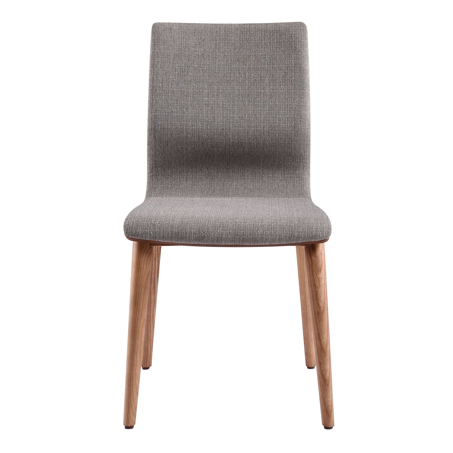 Robin Mid-Century Dining Chair in Walnut Finish and Gray Fabric - Set of 2