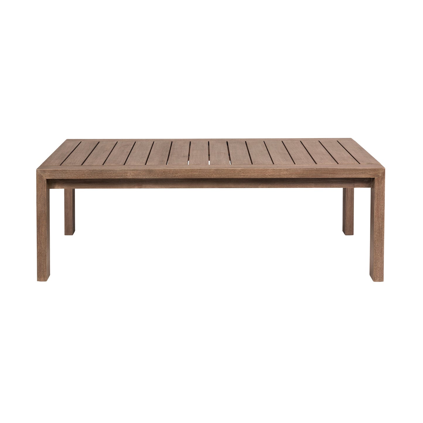 Relic Outdoor Patio Coffee Table in Weathered Eucalyptus Wood