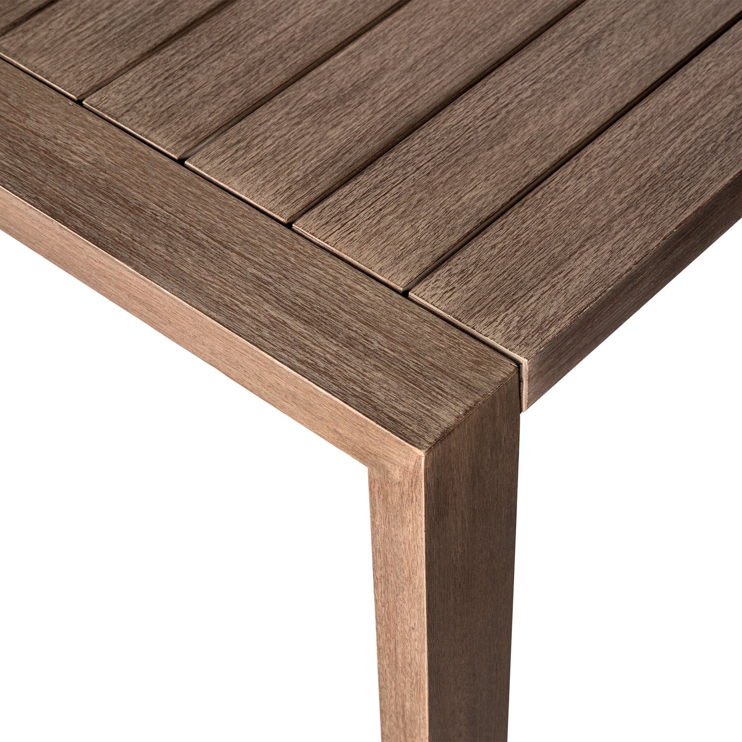 Relic Outdoor Patio Coffee Table in Weathered Eucalyptus Wood