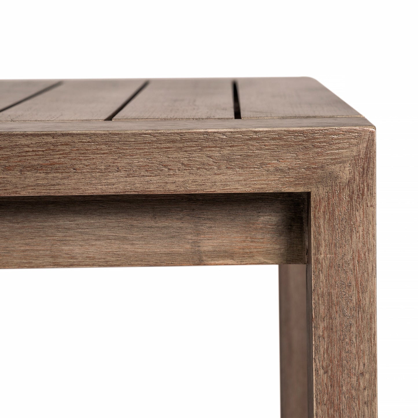 Relic Outdoor Patio Dining Table in Weathered Eucalyptus Wood