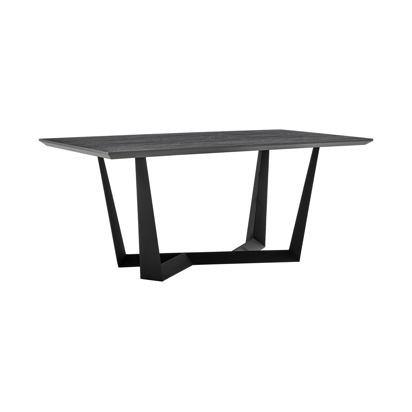 Radford Dark Gray Rectangular Dining Table with Black Finish