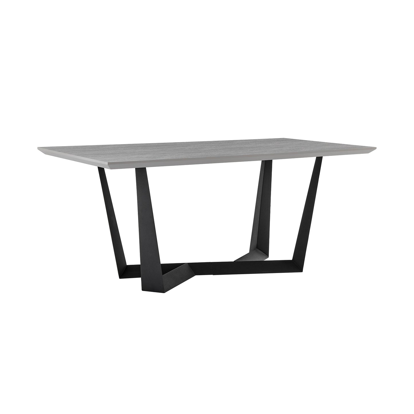 Radford Light Gray Rectangular Dining Table with Black Finish