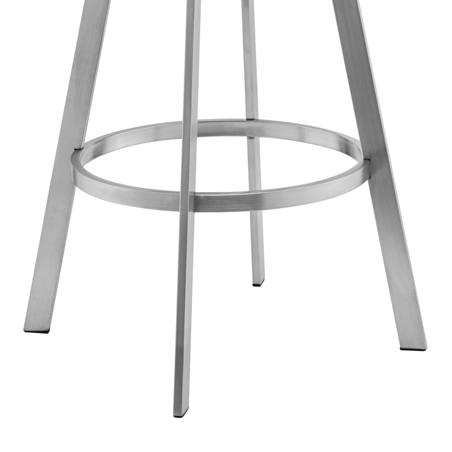 Roman 26" Gray Faux Leather and Brushed Stainless Steel Swivel Bar Stool