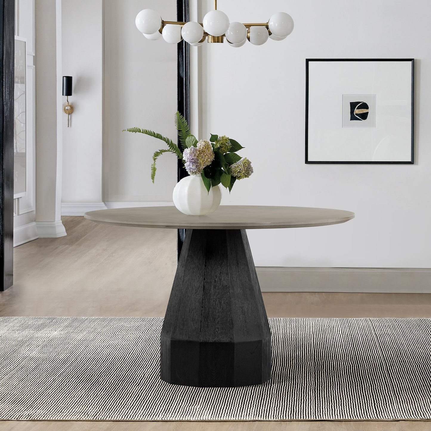 Revival Concrete and Oak Round Dining Table