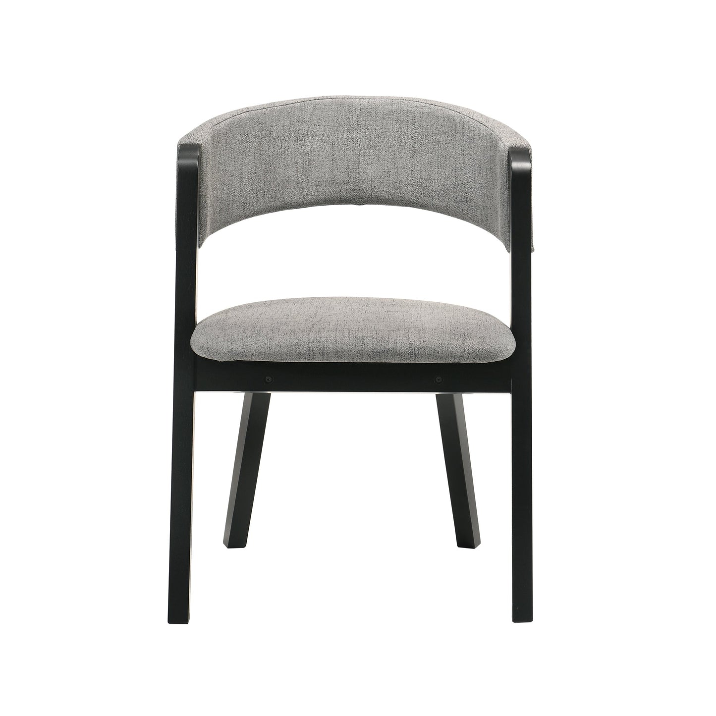 Rowan Gray Upholstered Dining Chairs in Black Finish - Set of 2