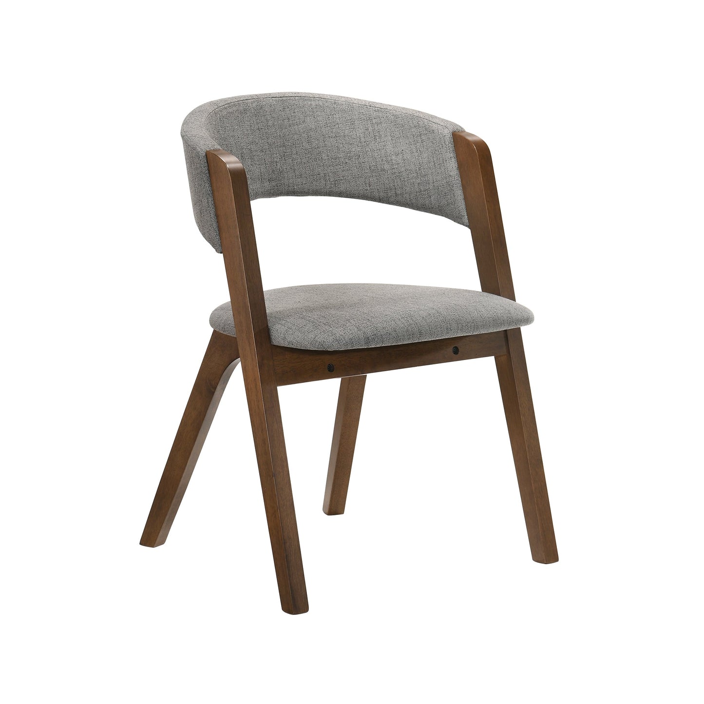 Rowan Gray Upholstered Dining Chairs in Walnut Finish - Set of 2