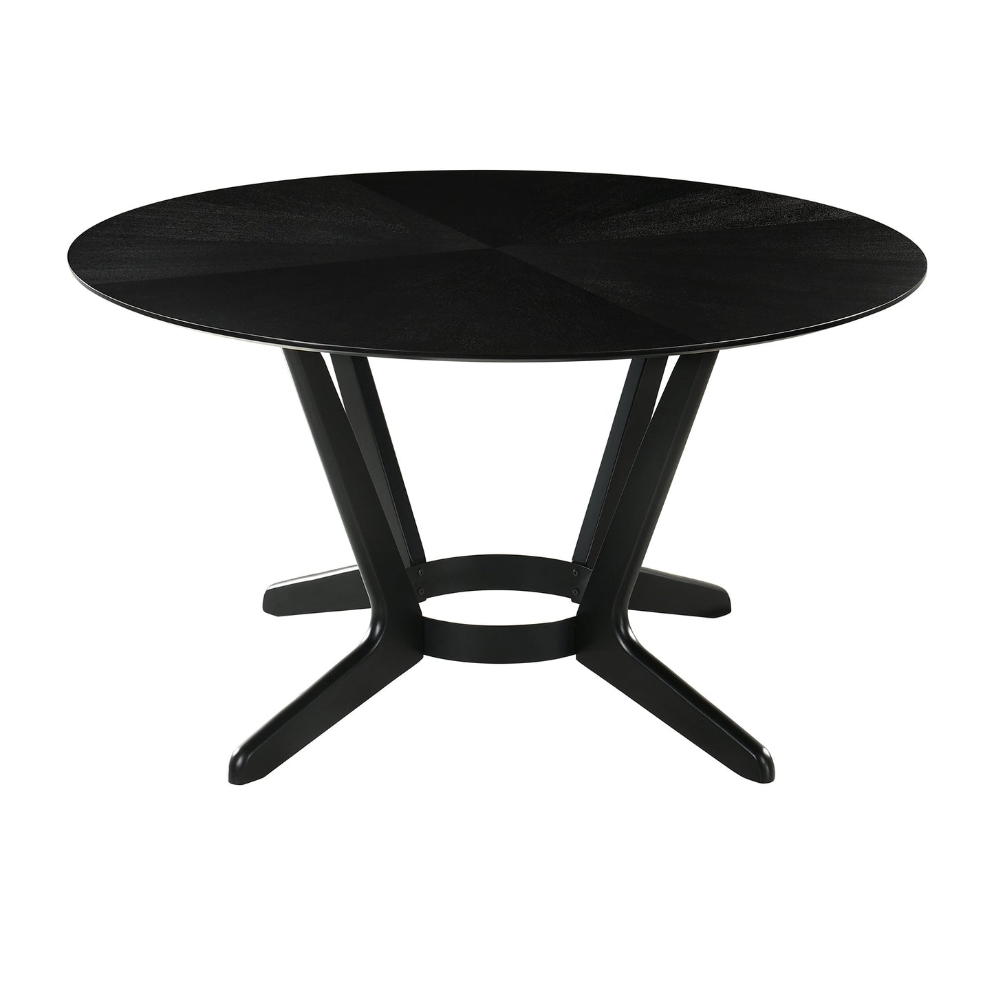 Santana Round Wood Dining Table in Black Finish