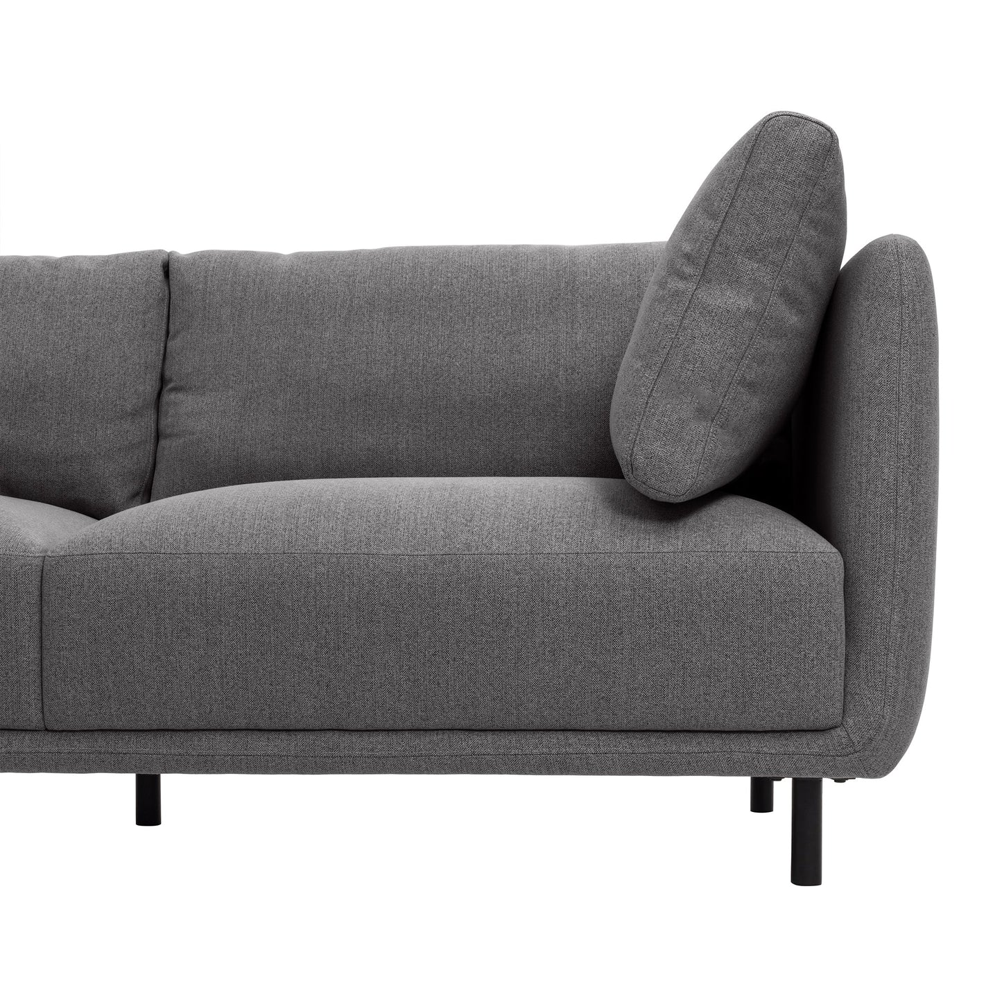 Serenity 79" Gray Fabric Sofa with Black Metal Legs