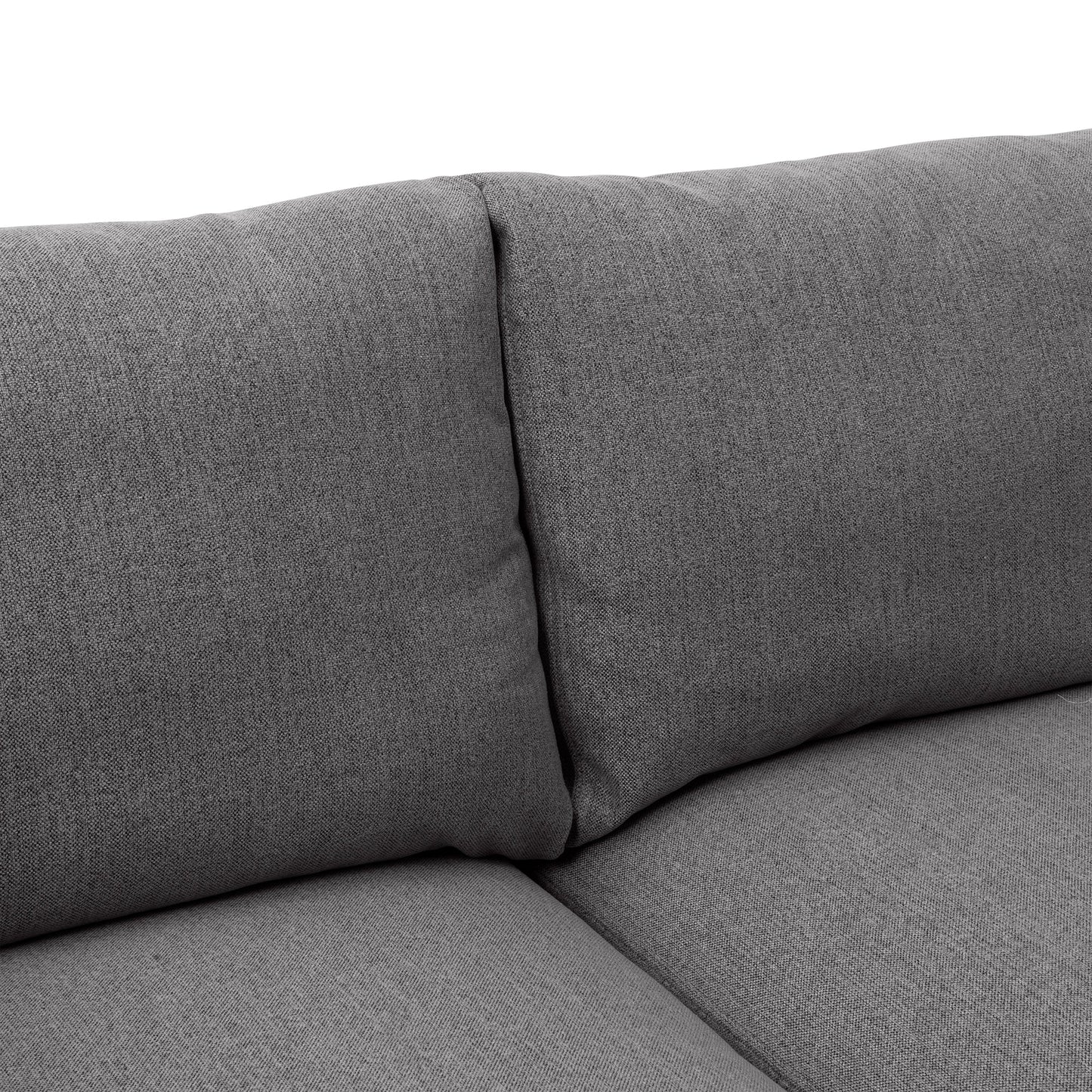 Serenity 79" Gray Fabric Sofa with Black Metal Legs