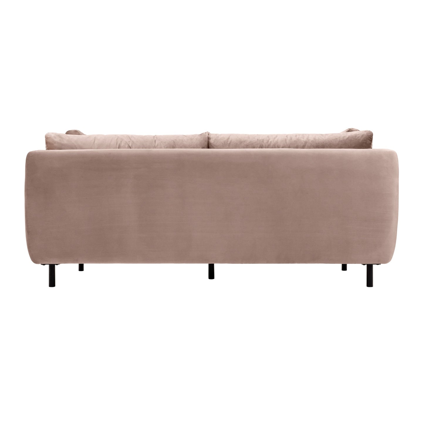 Serenity 79" Mauve Velvet Sofa with Black Metal Legs