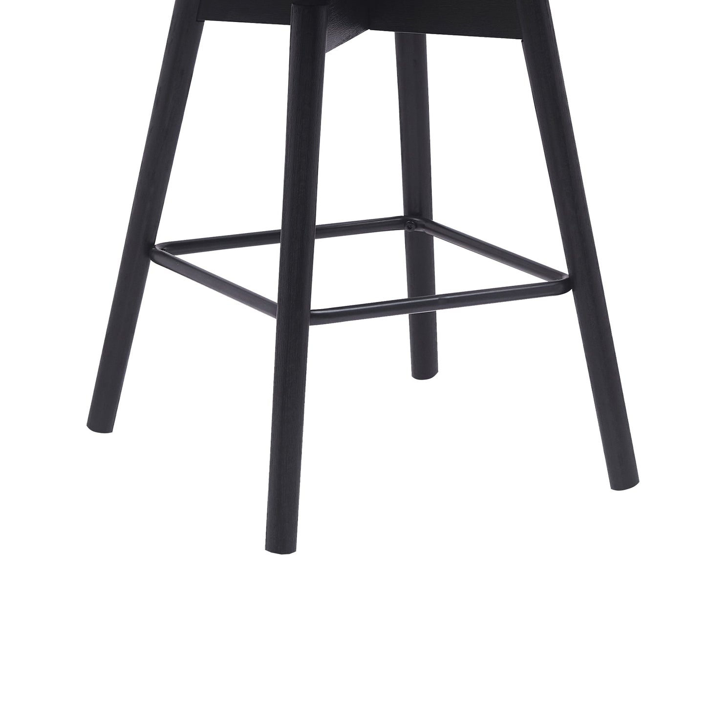 Sicily 26" Swivel Black Wood Counter Stool in Gray Faux Leather