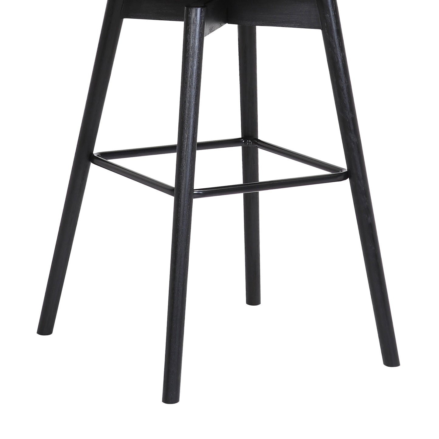 Sicily 26" Swivel Black Wood Counter Stool in Gray Faux Leather