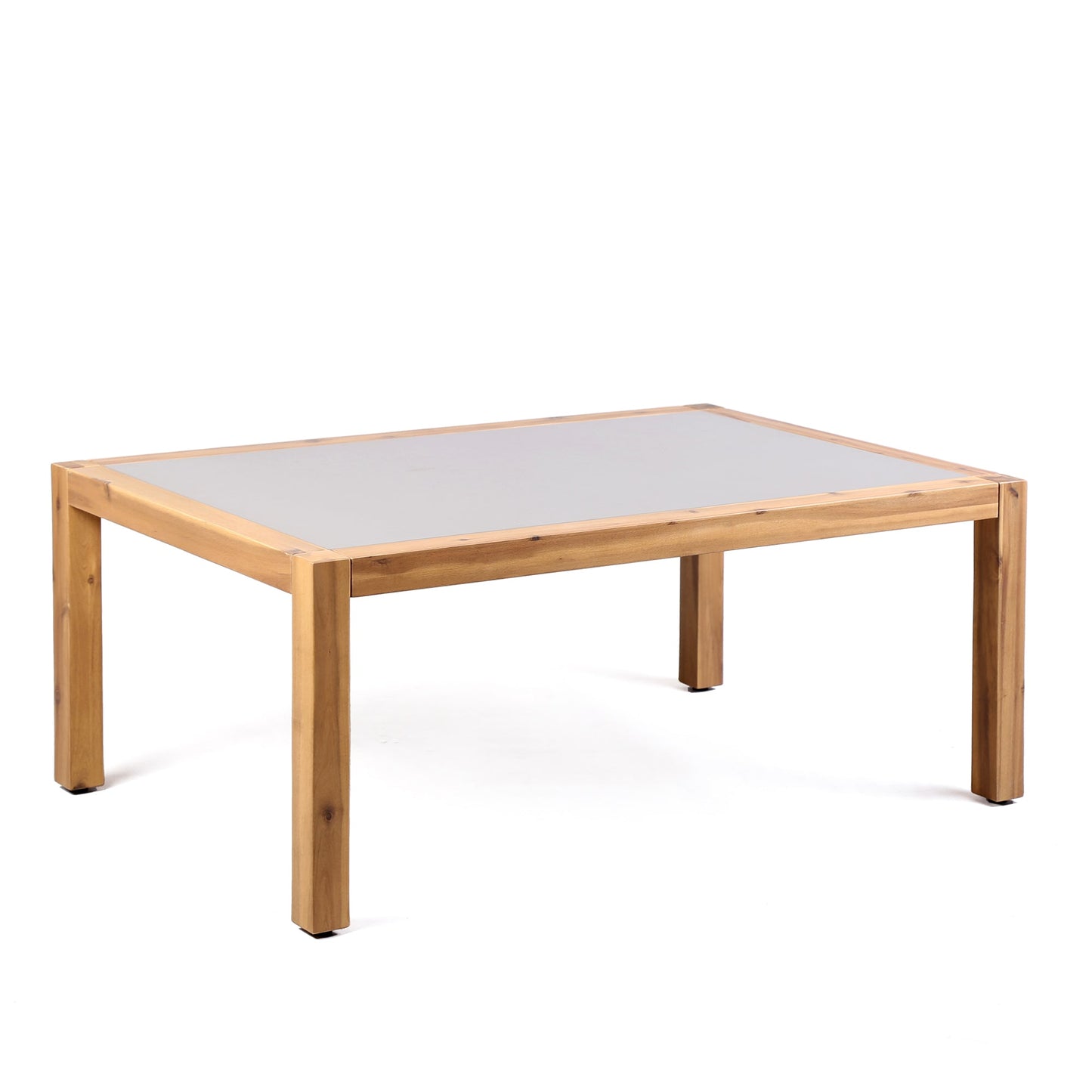 Sienna Outdoor Coffee Table with Teak Finish and Stone Top