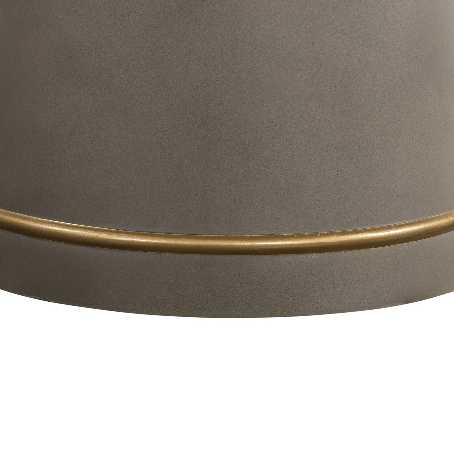 Pinni Gray Concrete Round Dining Table with Bronze Painted Accent