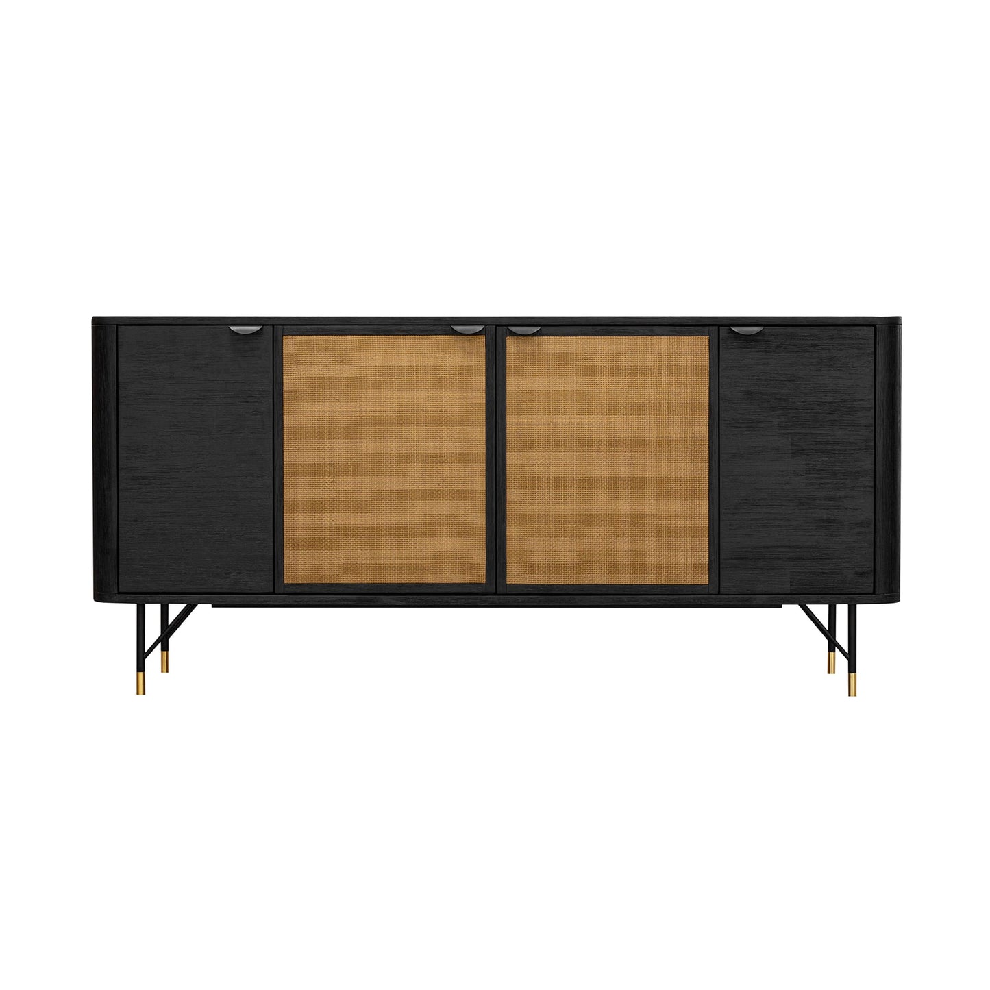 Saratoga Sideboard Buffet in Black Acacia with Rattan