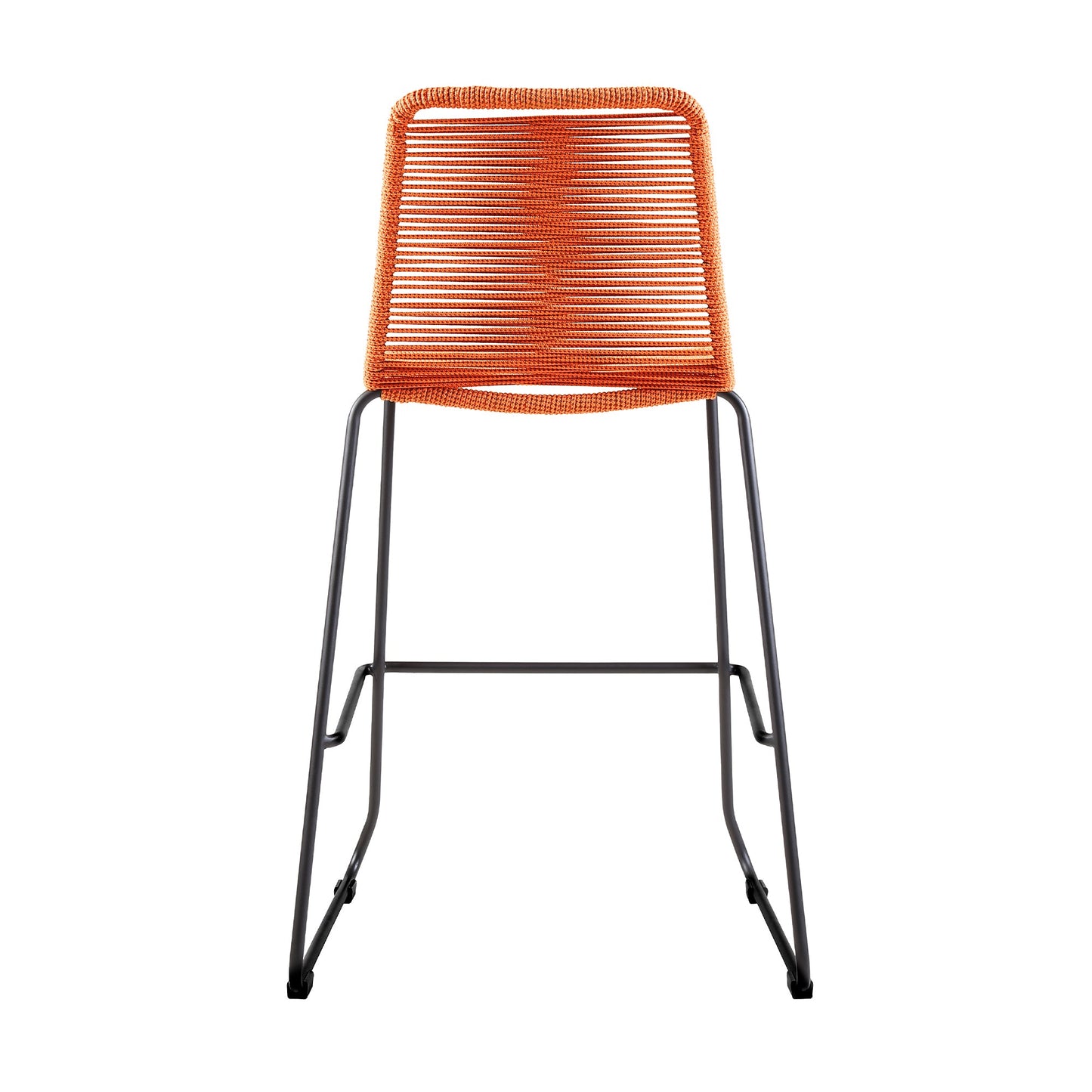 Shasta 26" Outdoor Metal and Tangerine Rope Stackable Counter Stool - Set of 2