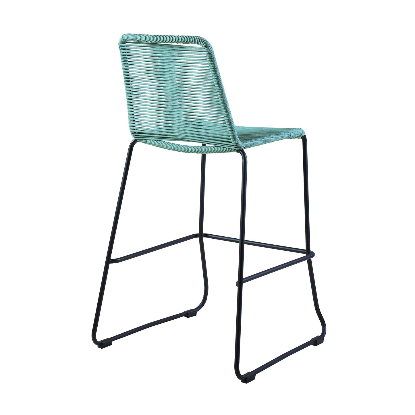 Shasta 26" Outdoor Metal and Wasabi Rope Stackable Counter Stool - Set of 2