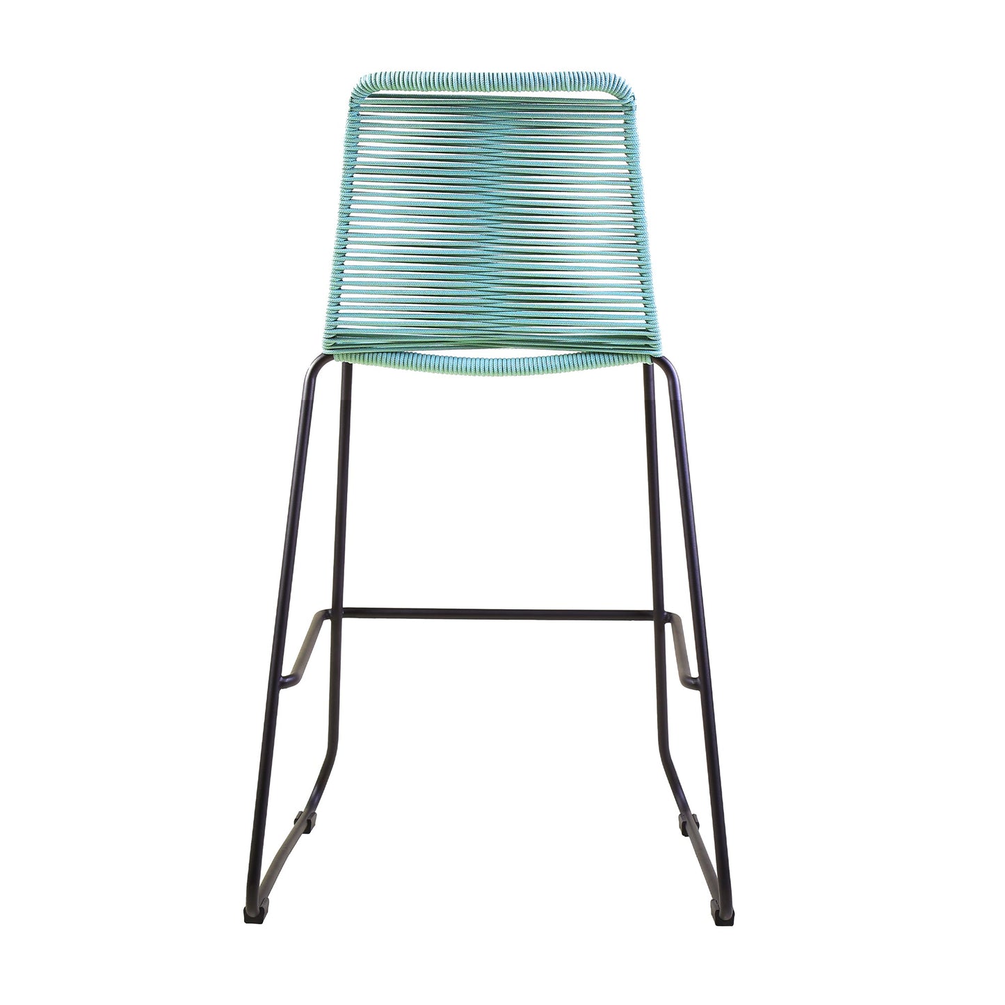 Shasta 26" Outdoor Metal and Wasabi Rope Stackable Counter Stool - Set of 2