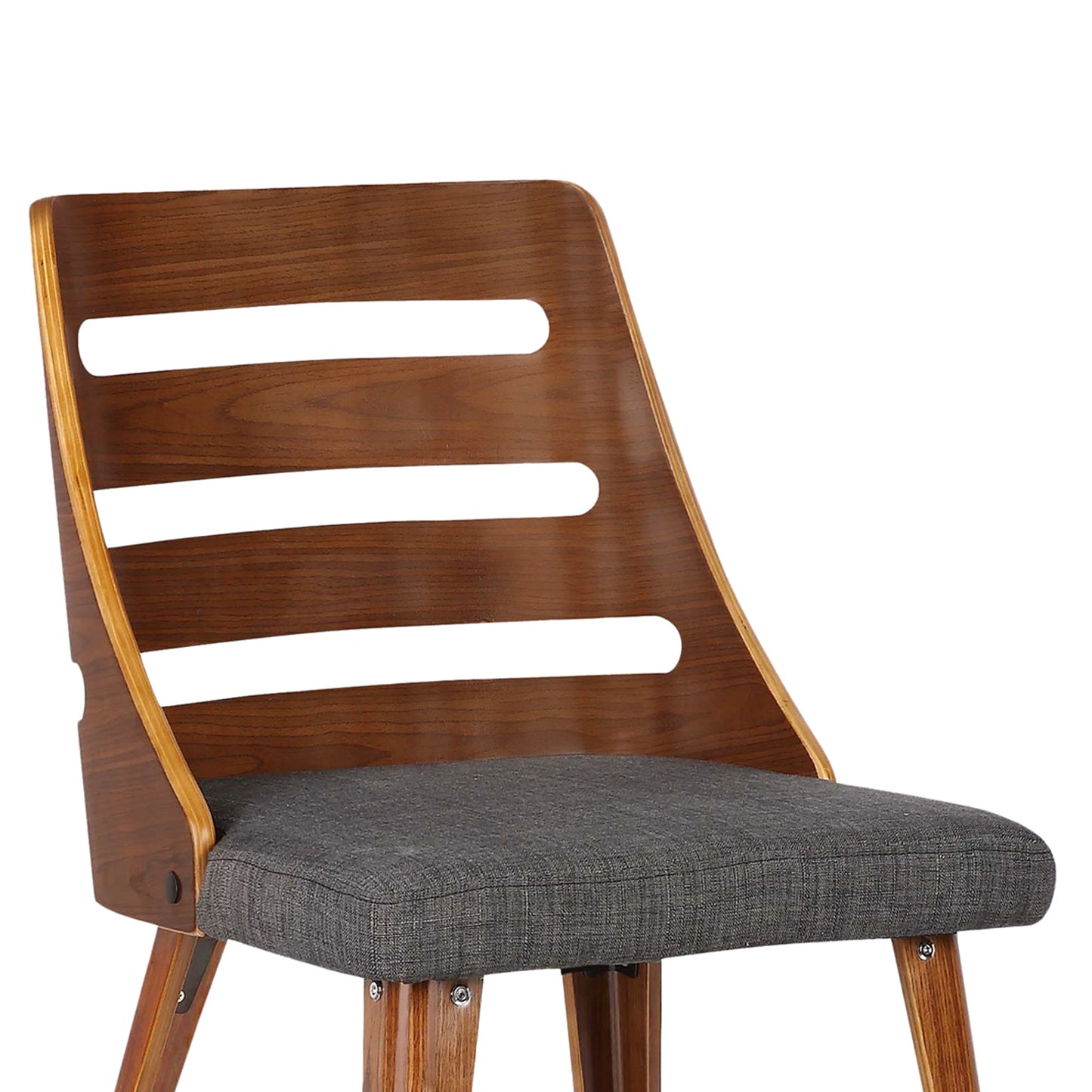 Storm Mid-Century Dining Chair in Walnut Wood and Charcoal Fabric