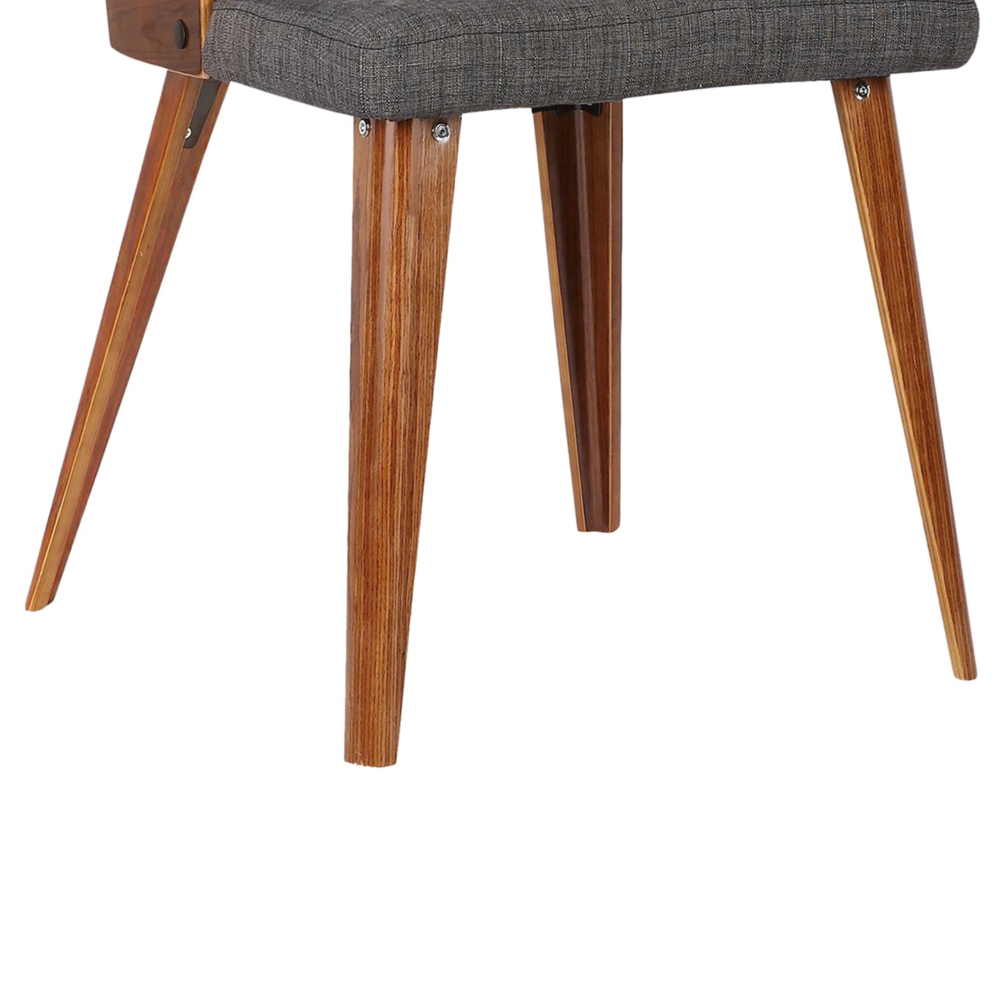 Storm Mid-Century Dining Chair in Walnut Wood and Charcoal Fabric