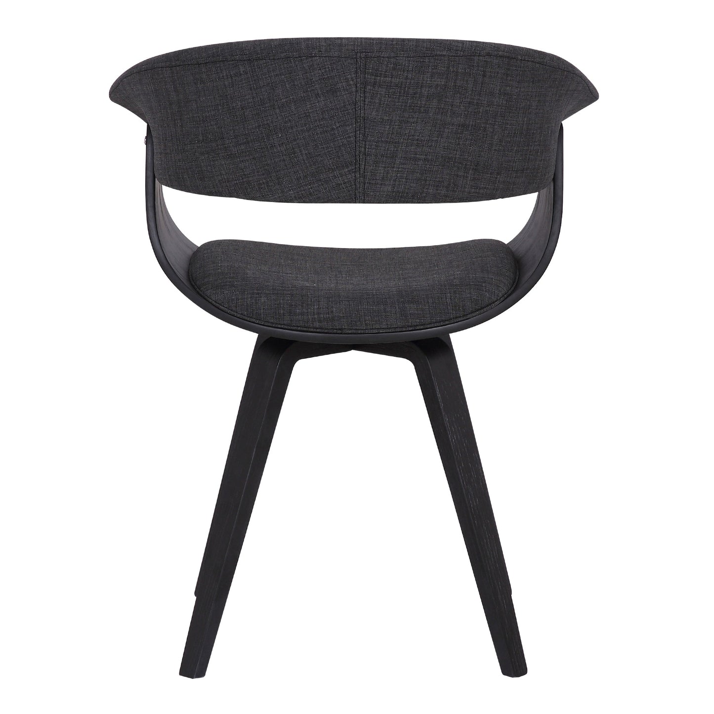 Summer Contemporary Dining Chair in Black Brush Wood Finish and Charcoal Fabric