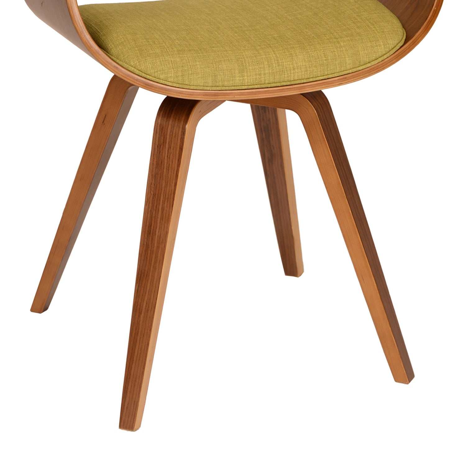 Summer Modern Chair In Green Fabric and Walnut Wood