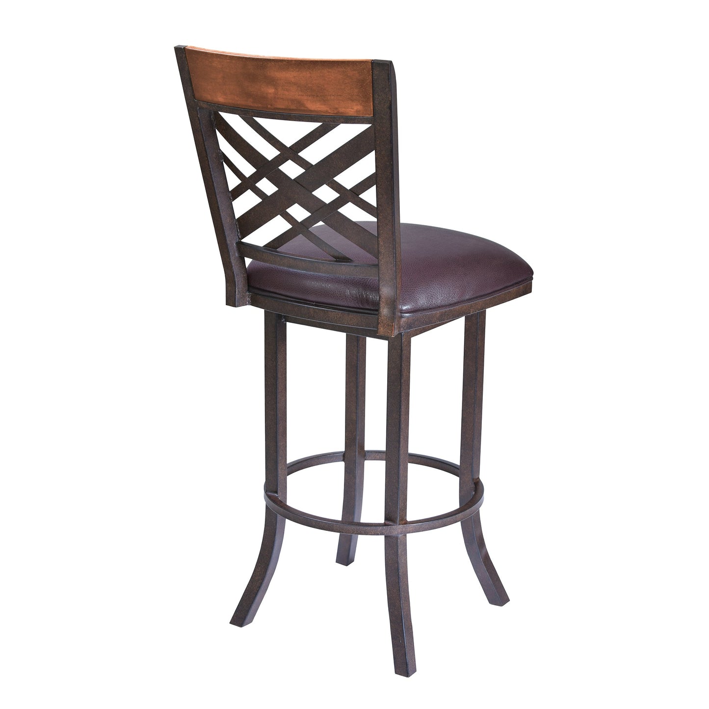 Tahiti 26" Barstool in Auburn Bay finish with Brown Pu upholstery