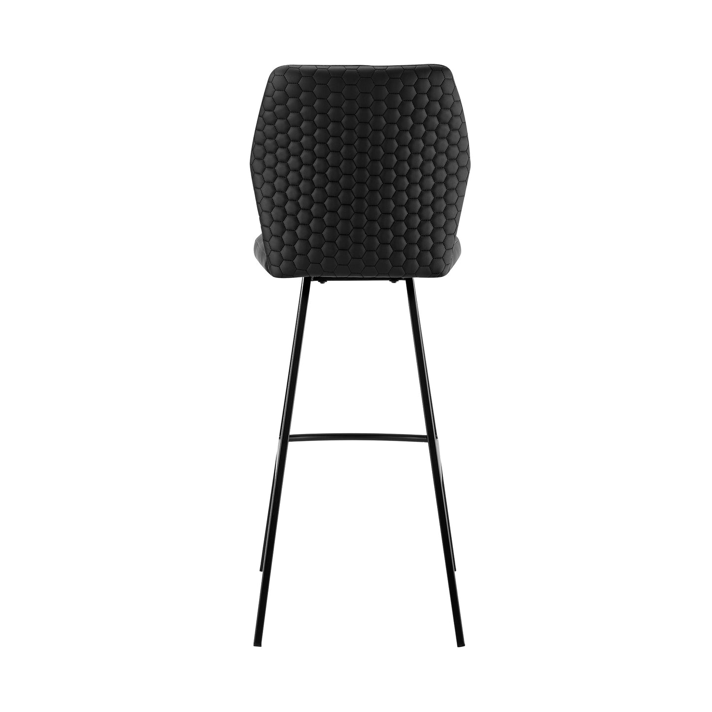 Tandy Black Faux Leather and Black Metal 30" Bar Stool