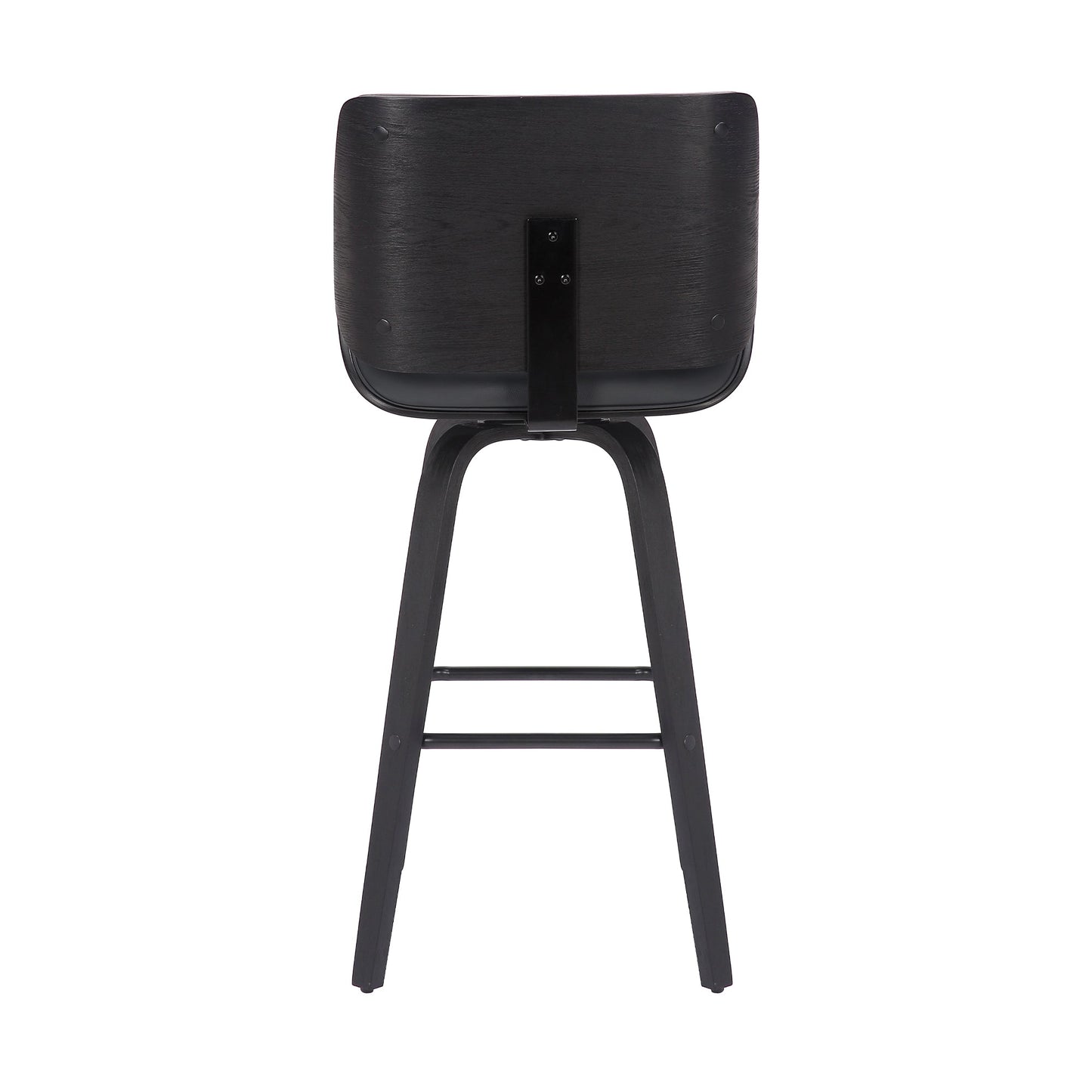 Tyler 26" Counter Height Swivel Gray Faux Leather and Black Wood Bar Stool