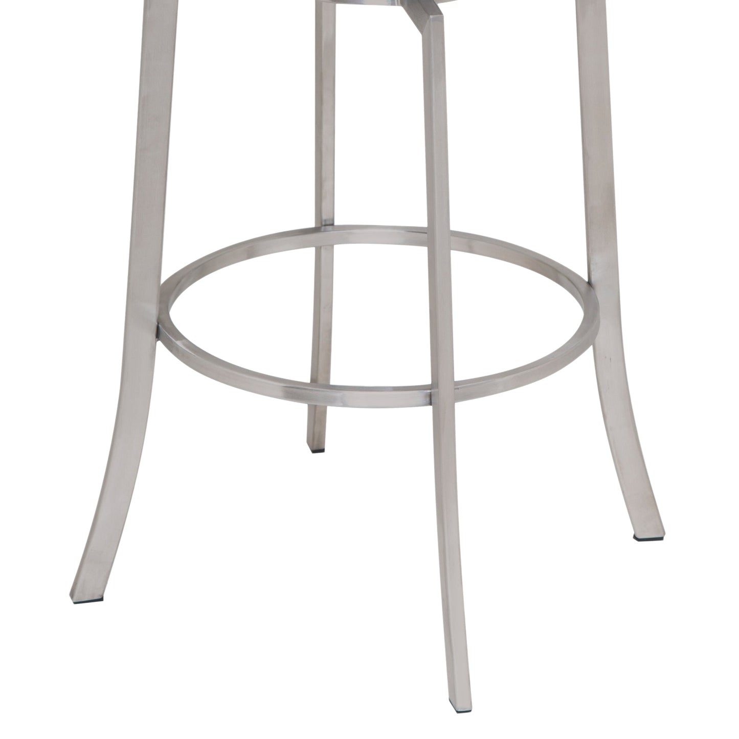 Viper 26" Counter Height Swivel Gray Faux Leather and Brushed Stainless Steel Bar Stool