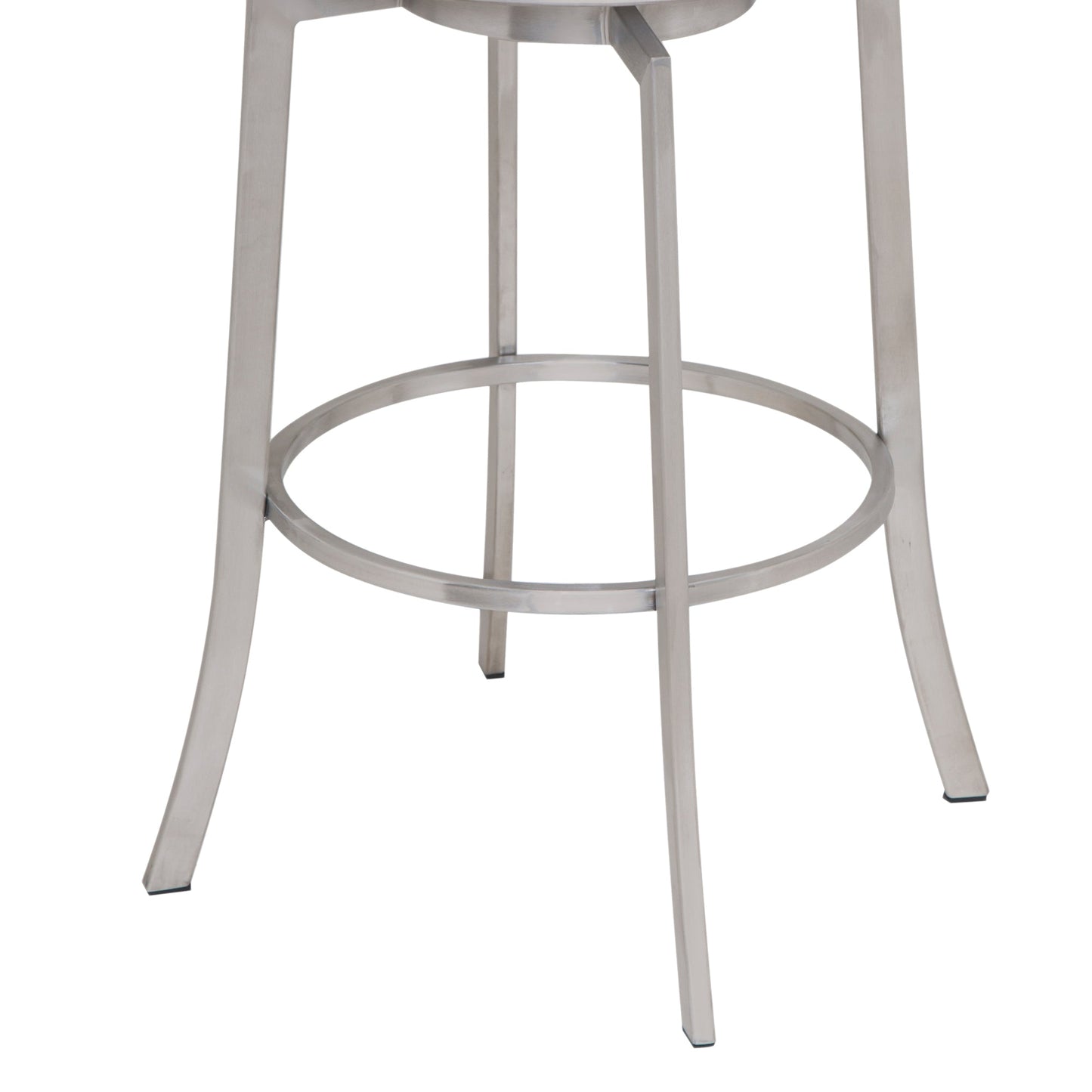 Viper 26" Counter Height Swivel White Faux Leather and Brushed Stainless Steel Bar Stool